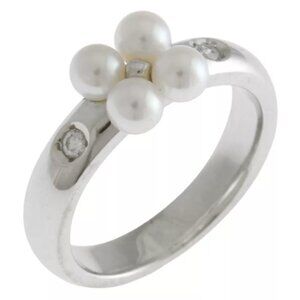 MIKIMOTO Ring US 5 EU49 K18 white gold diamond Pearl used